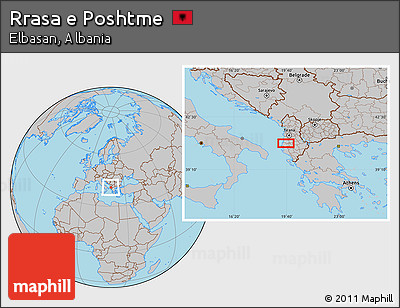 Gray Location Map of Rrasa E Poshtme