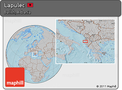 Gray Location Map of Lapulec, hill shading
