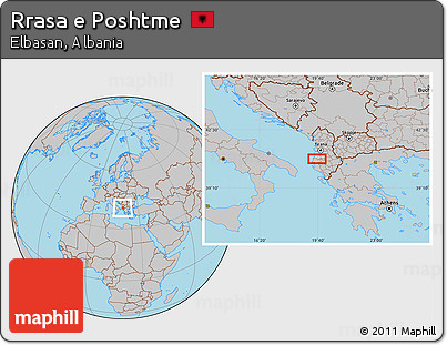 Gray Location Map of Rrasa E Poshtme