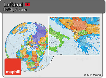 Political Location Map of Lofkënd