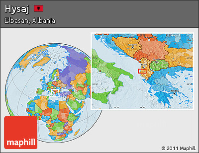 Political Location Map of Hysaj