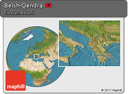 Satellite Location Map of Belsh-Qendra