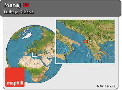 Satellite Location Map of Manaj