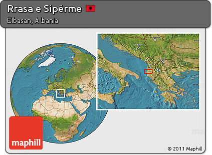 Satellite Location Map of Rrasa E Sipërme