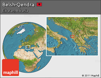 Satellite Location Map of Belsh-Qendra