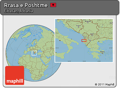 Savanna Style Location Map of Rrasa E Poshtme