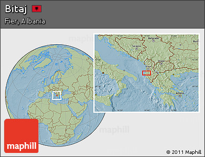 Savanna Style Location Map of Bitaj, hill shading
