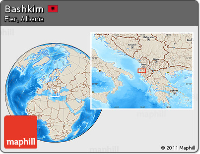 Shaded Relief Location Map of Bashkim