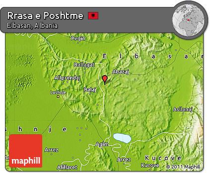 Physical Map of Rrasa E Poshtme