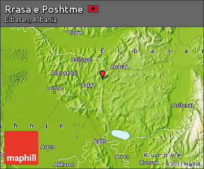 Physical Map of Rrasa E Poshtme