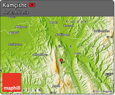 Physical Map of Kamçisht