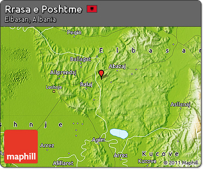 Physical Map of Rrasa E Poshtme
