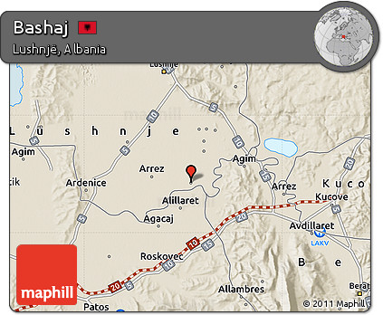 Shaded Relief Map of Bashaj