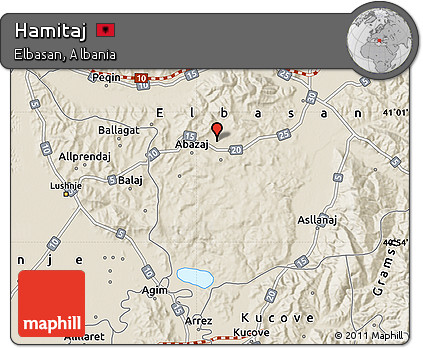 Shaded Relief Map of Hamitaj