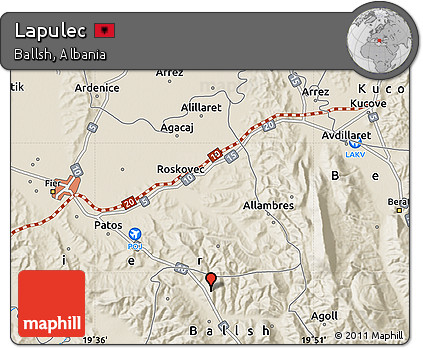 Shaded Relief Map of Lapulec