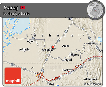Shaded Relief Map of Manaj