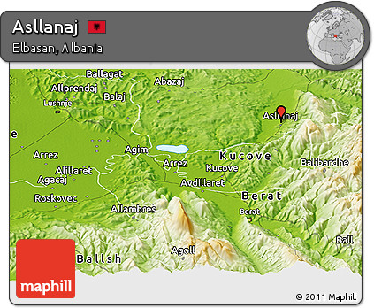 Physical Panoramic Map of Asllanaj