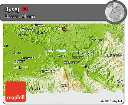 Physical Panoramic Map of Hysaj