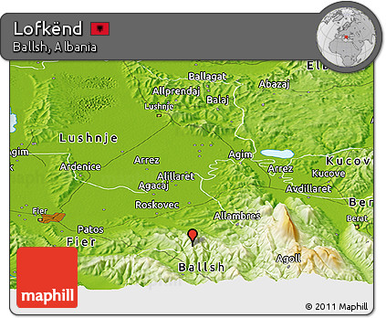 Physical Panoramic Map of Lofkënd