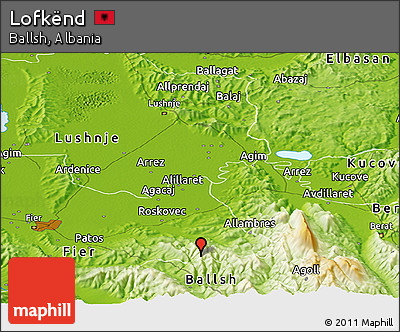 Physical Panoramic Map of Lofkënd