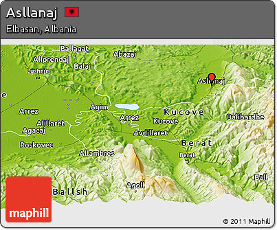 Physical Panoramic Map of Asllanaj