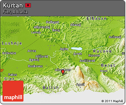 Physical Panoramic Map of Kurtan