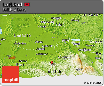 Physical Panoramic Map of Lofkënd