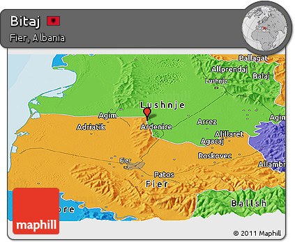 Political Panoramic Map of Bitaj