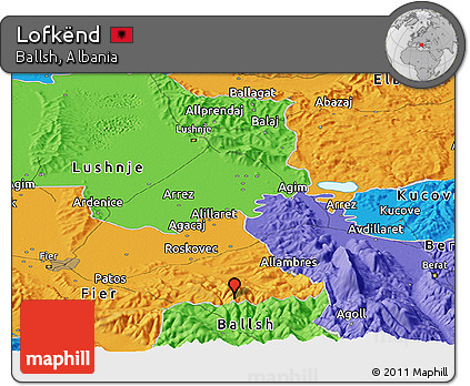 Political Panoramic Map of Lofkënd