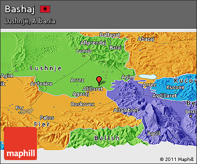Political Panoramic Map of Bashaj