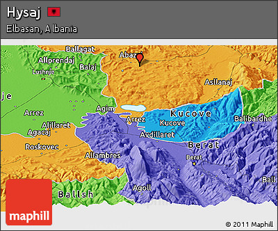 Political Panoramic Map of Hysaj