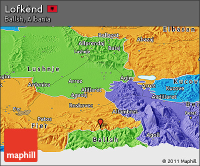 Political Panoramic Map of Lofkënd