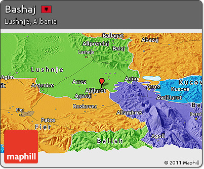 Political Panoramic Map of Bashaj