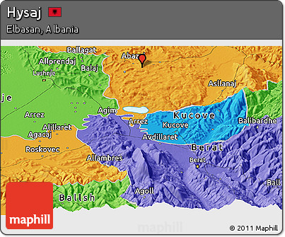Political Panoramic Map of Hysaj