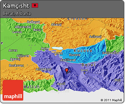 Political Panoramic Map of Kamçisht