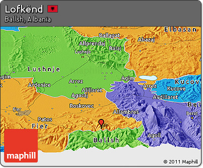 Political Panoramic Map of Lofkënd