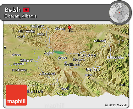 Satellite Panoramic Map of Belsh