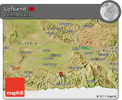 Satellite Panoramic Map of Lofkënd