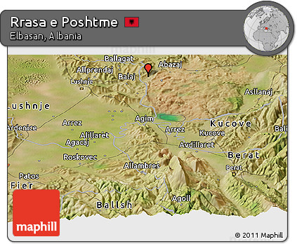 Satellite Panoramic Map of Rrasa E Poshtme