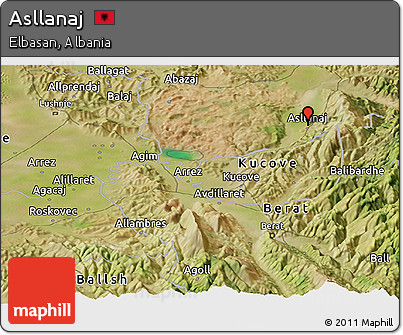 Satellite Panoramic Map of Asllanaj