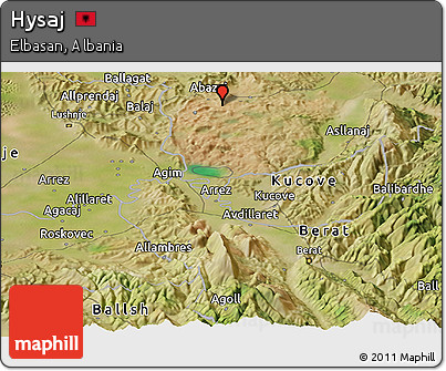 Satellite Panoramic Map of Hysaj