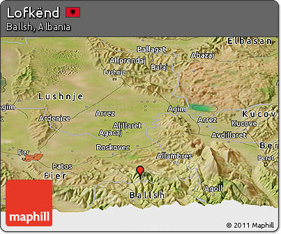 Satellite Panoramic Map of Lofkënd