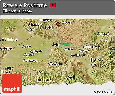 Satellite Panoramic Map of Rrasa E Poshtme
