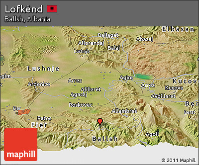 Satellite Panoramic Map of Lofkënd