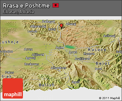 Satellite Panoramic Map of Rrasa E Poshtme