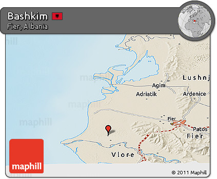 Shaded Relief Panoramic Map of Bashkim