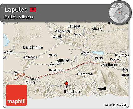 Shaded Relief Panoramic Map of Lapulec