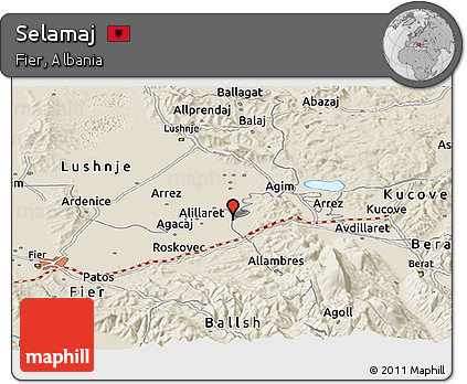 Shaded Relief Panoramic Map of Selamaj