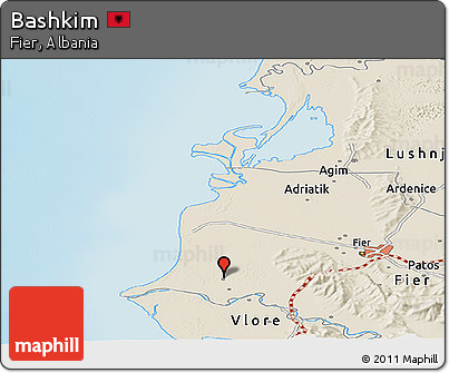 Shaded Relief Panoramic Map of Bashkim