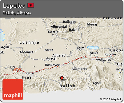 Shaded Relief Panoramic Map of Lapulec